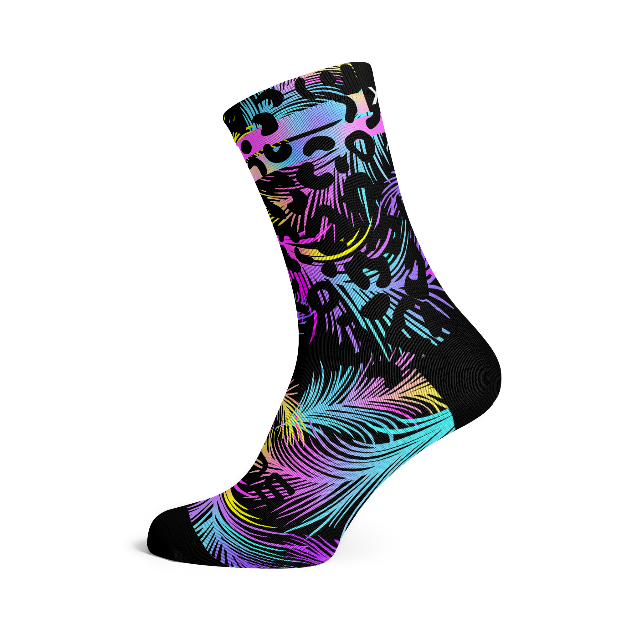 Pastel Black Crew Socks
