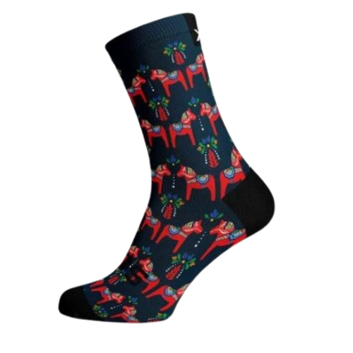 Dala Horses Navy Crew Socks