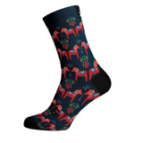 Dala Horses Navy Crew Socks