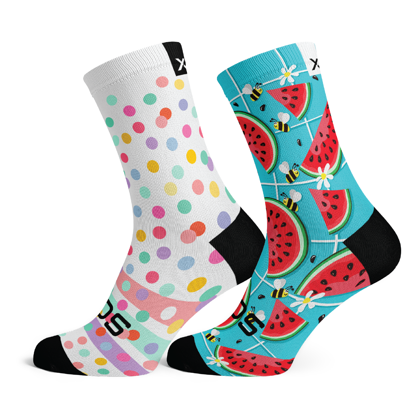 Dots & Fruits Kids Crew Socks Combo