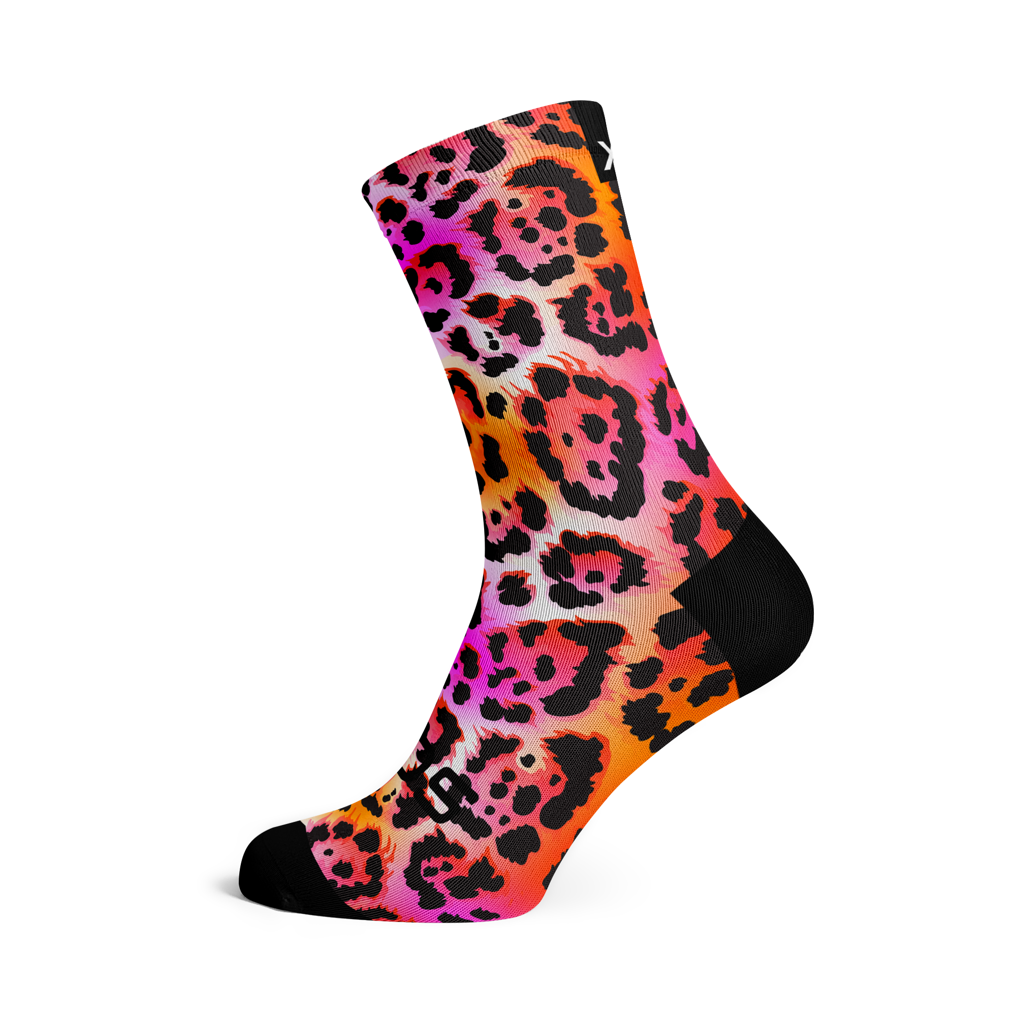 Electric Leopard Pink Crew Socks