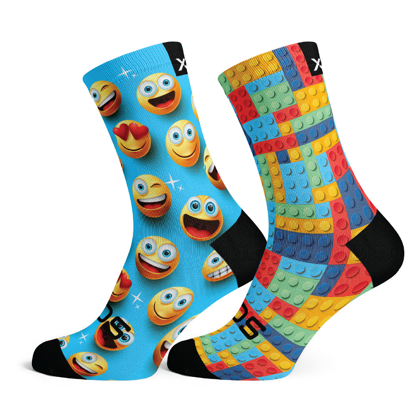Emojis & Blocks Kids Crew Socks Combo
