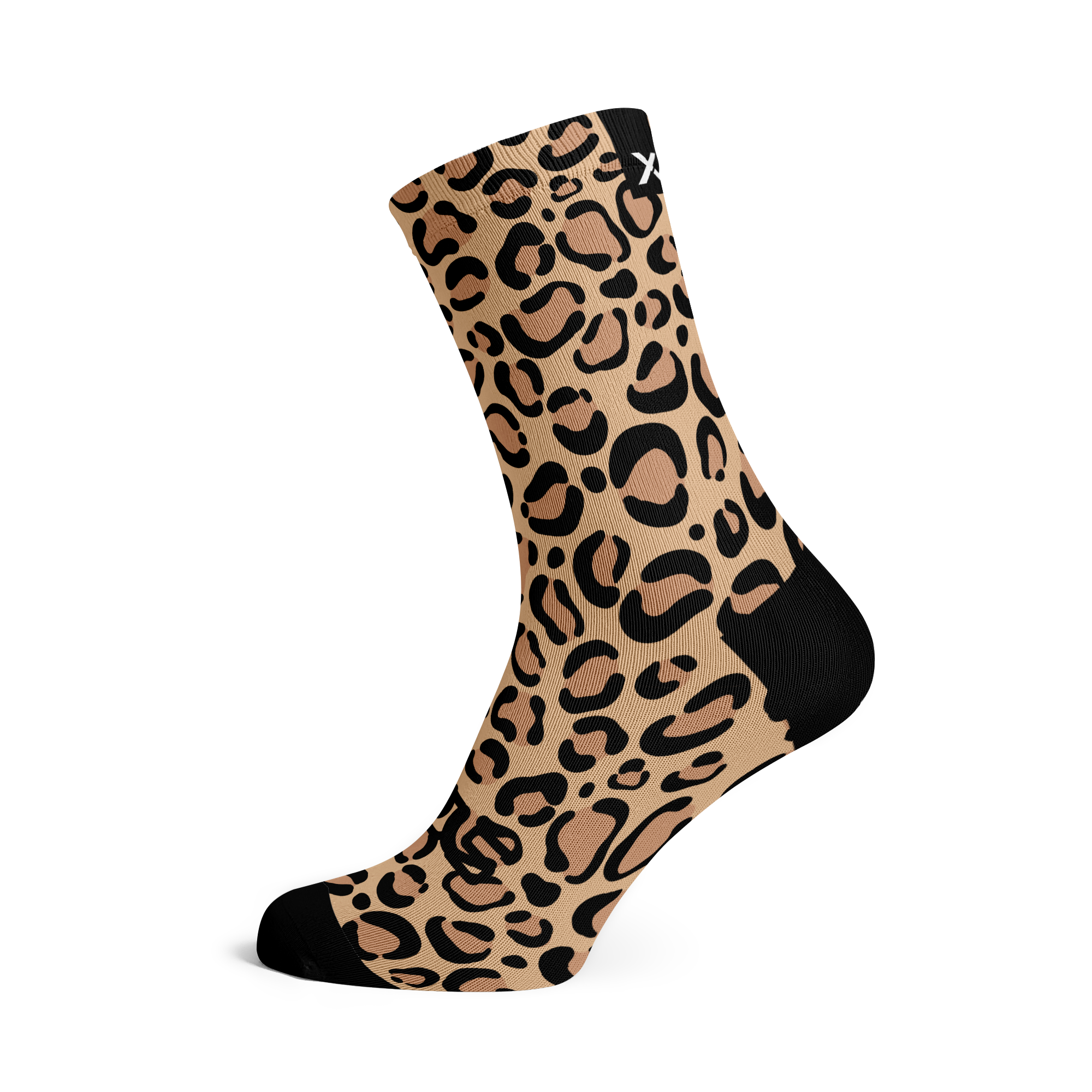 Gold Leopard Crew Socks