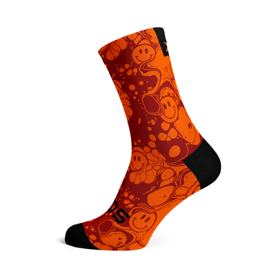 Neon Slide Orange Crew Socks