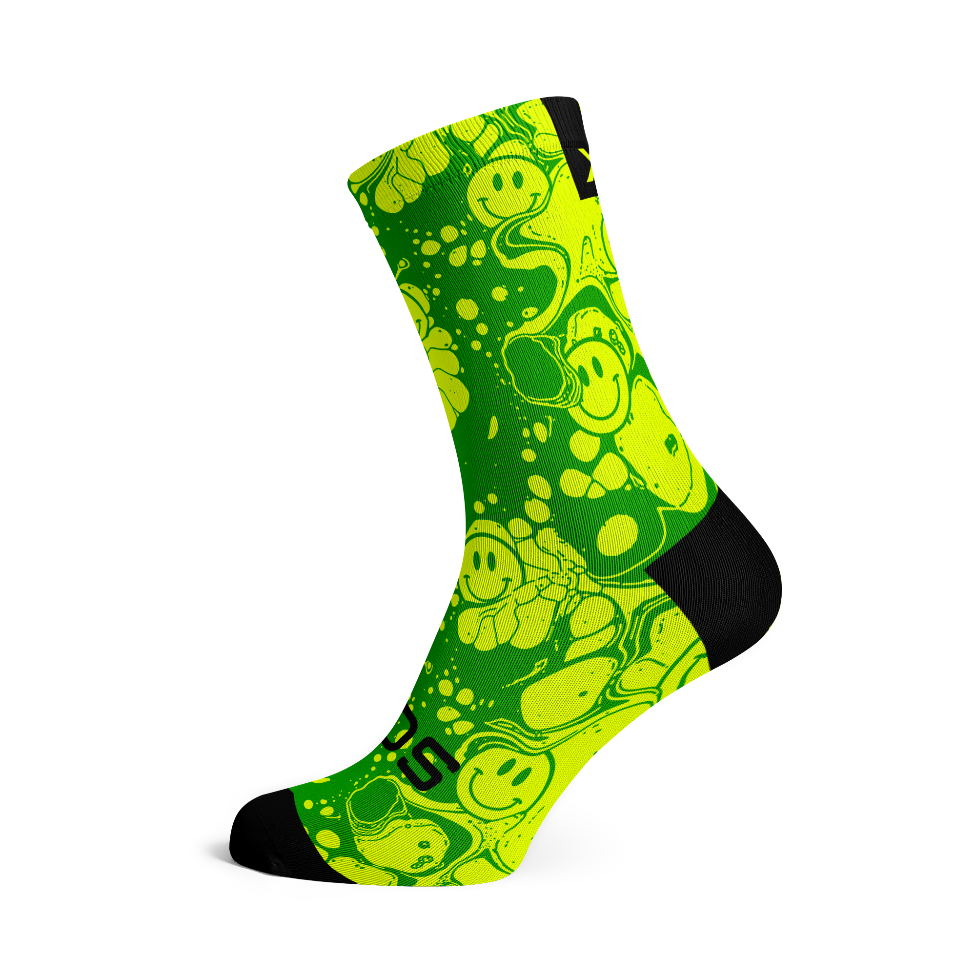 Neon Slide Yellow Crew Socks