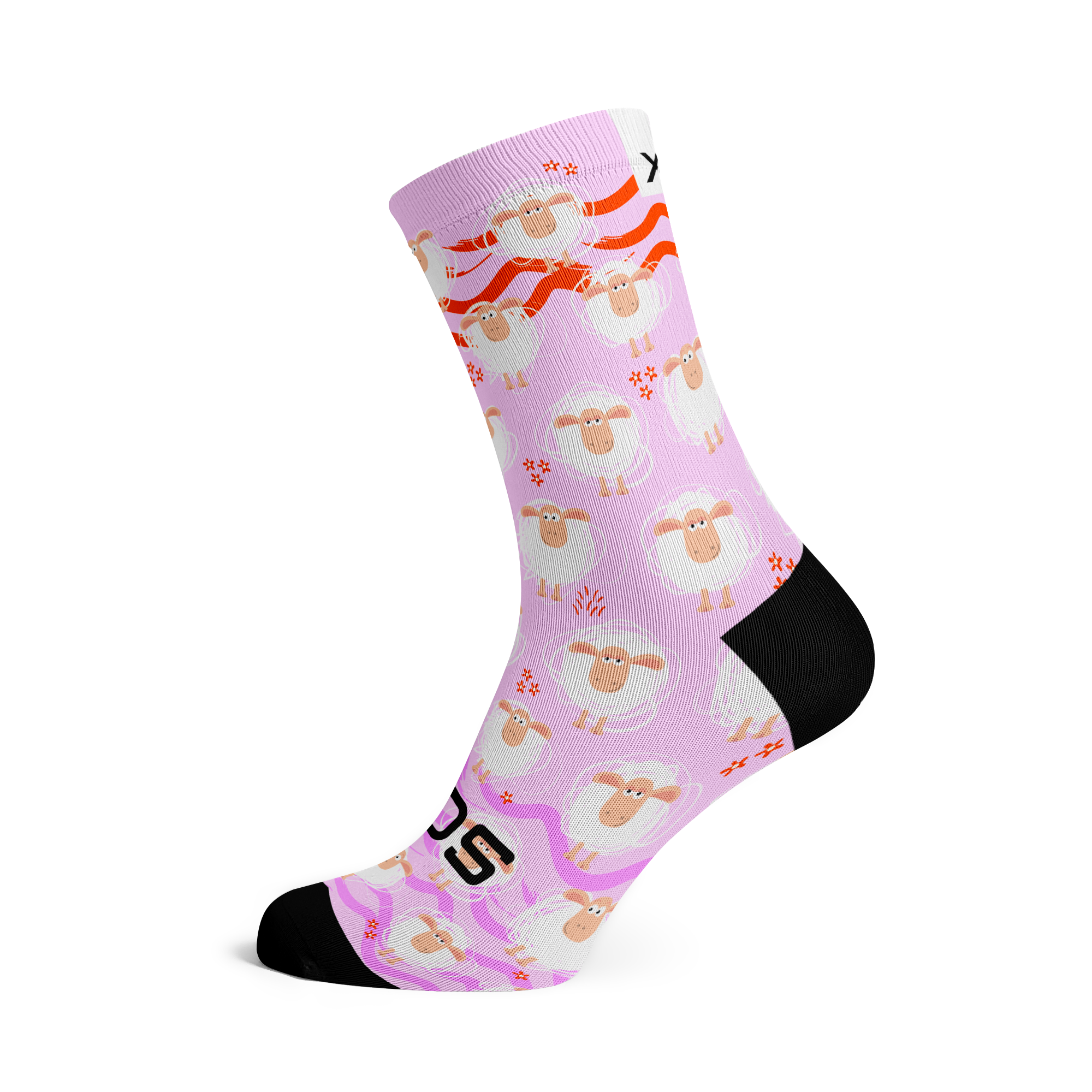 Pink Sheep Crew Socks