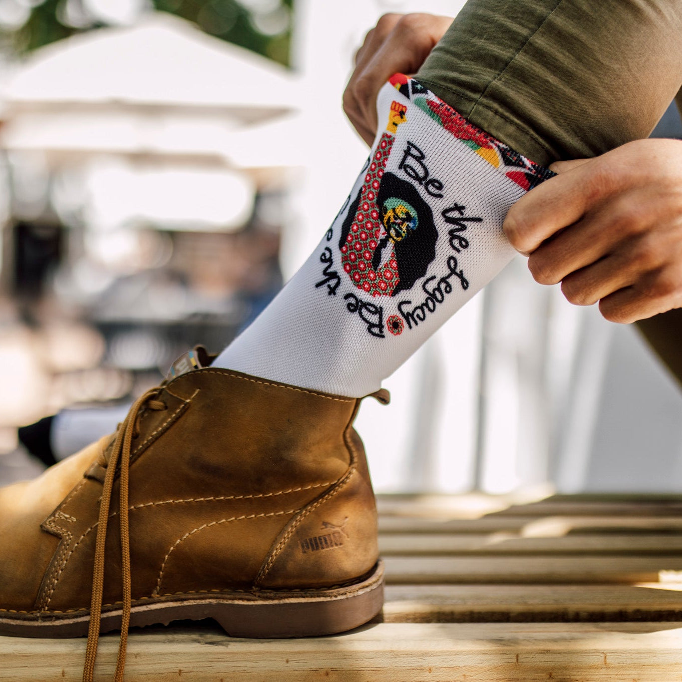 Nelson Mandela Foundation White Crew Socks