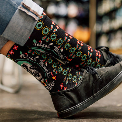 Nelson Mandela Foundation Black Crew Socks