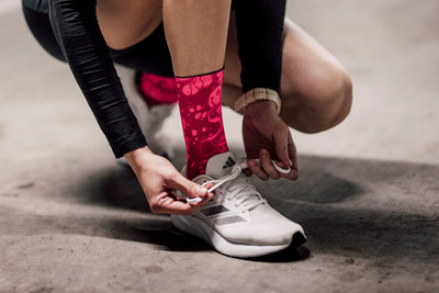 Neon Slide Pink Crew Socks