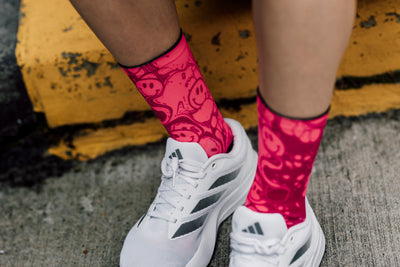 Neon Slide Pink Crew Socks