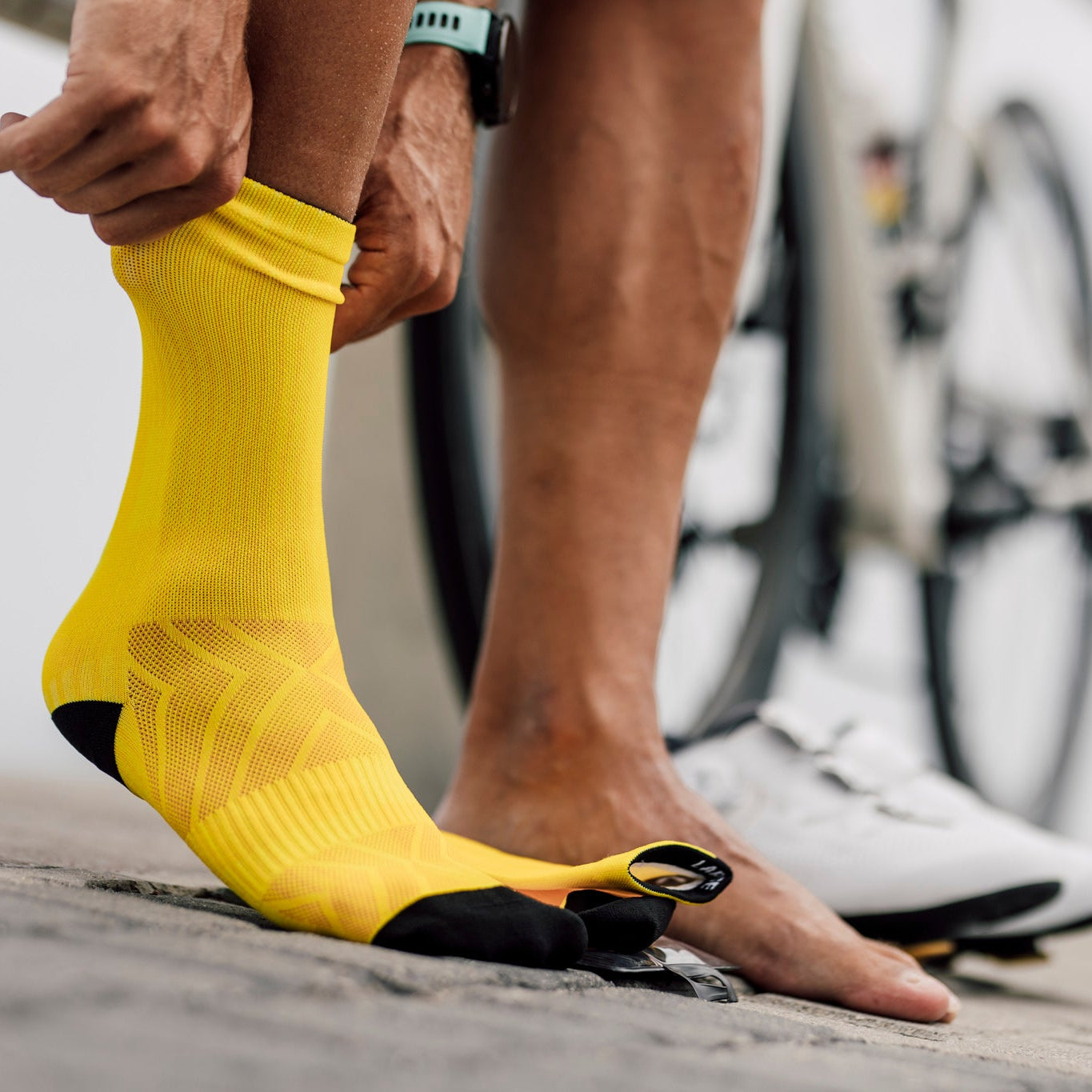 Slight Yellow Crew Socks