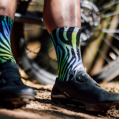 Electric Zebra Crew Socks